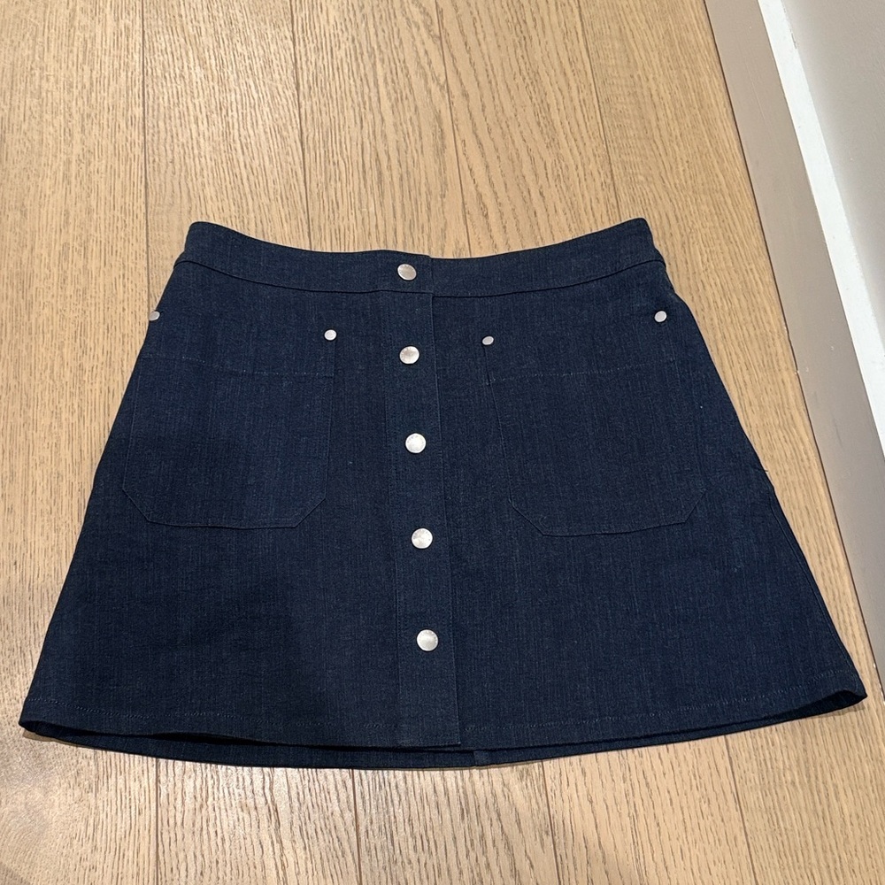 Rag & Bone Denim Button-Front Mini Skirt - size 4